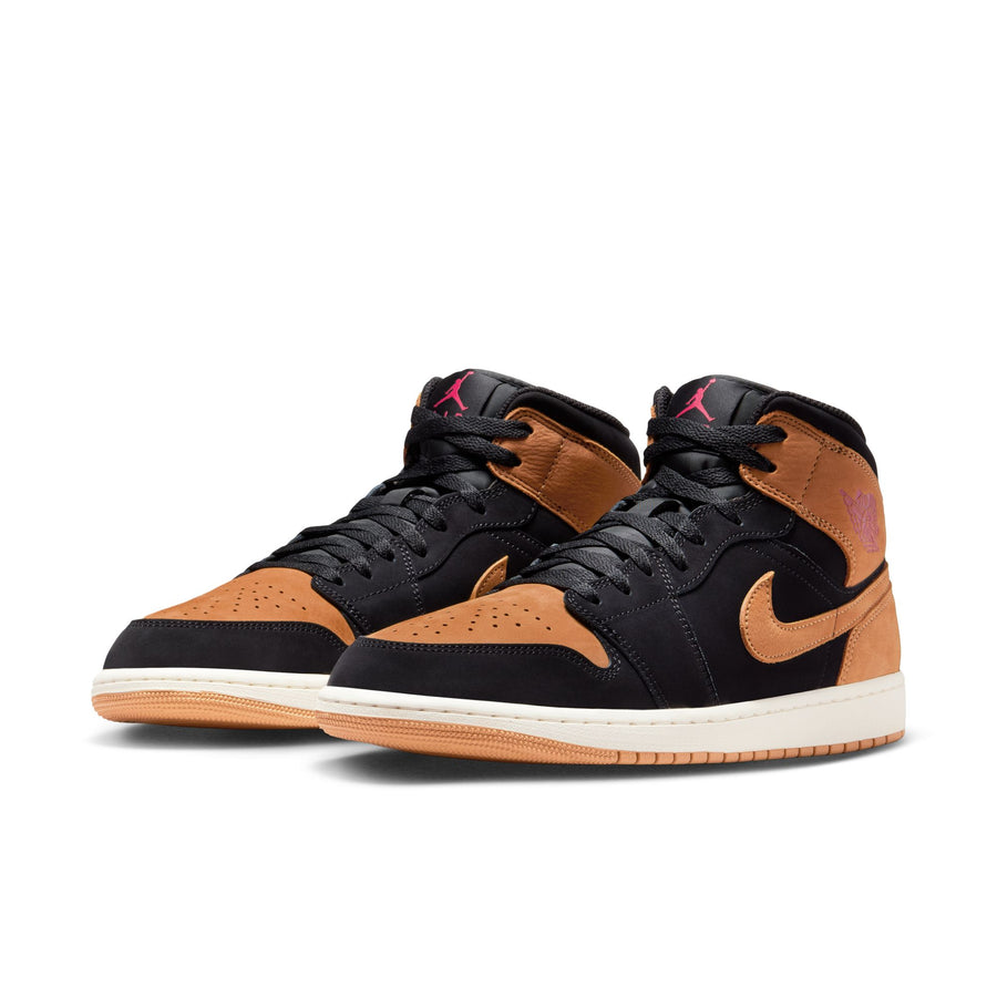 Air Jordan 1 Mid SE "Black/Flax-University Red"