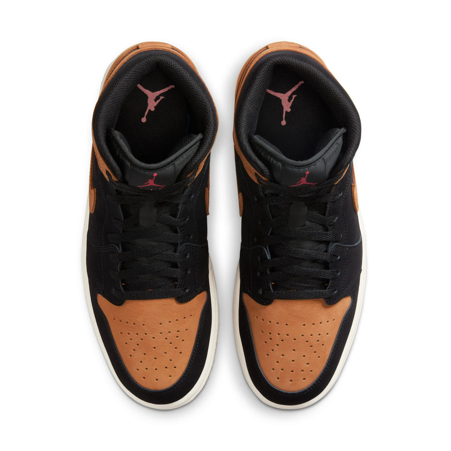 Air Jordan 1 Mid SE "Black/Flax-University Red"