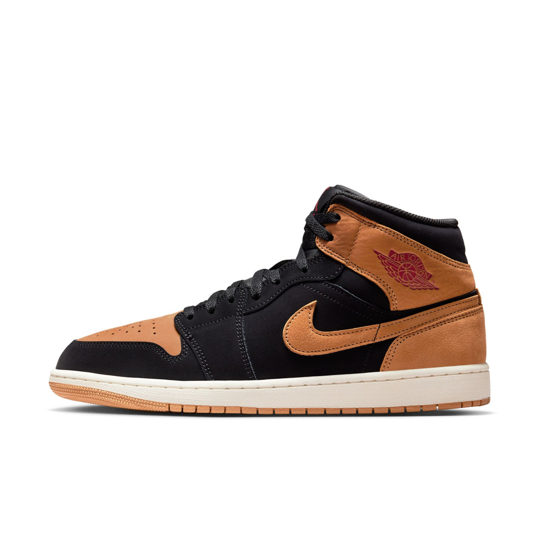 Air Jordan 1 Mid SE "Black/Flax-University Red"
