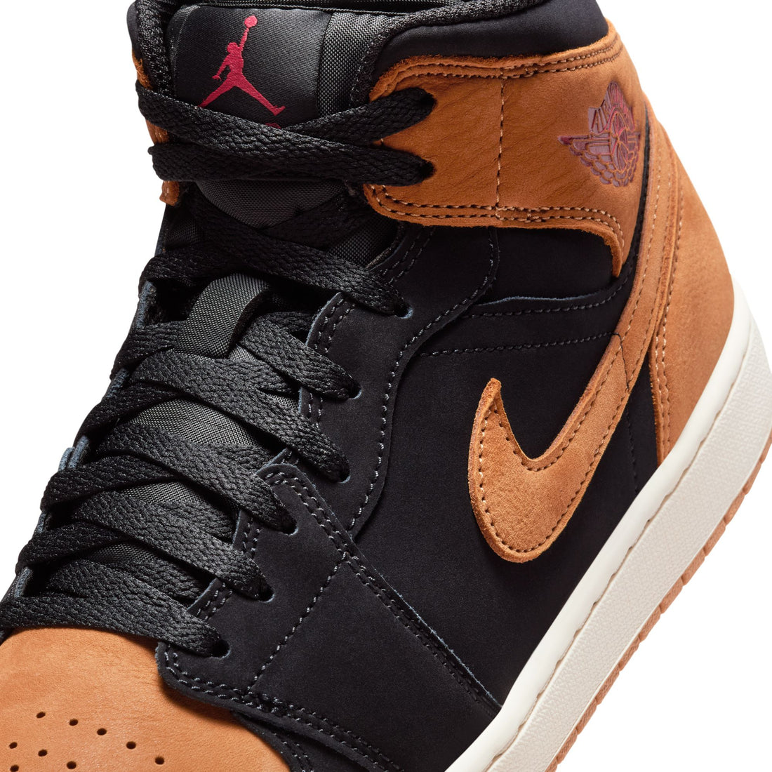Air Jordan 1 Mid SE "Black/Flax-University Red"