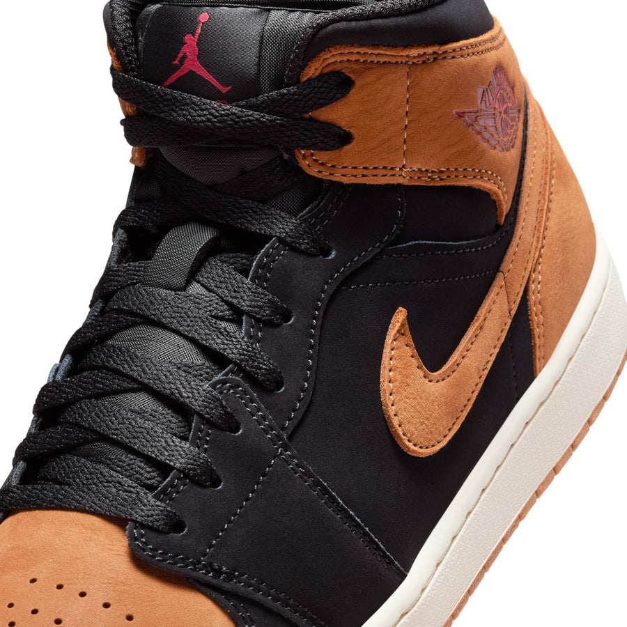 Air Jordan 1 Mid SE "Black/Flax-University Red"